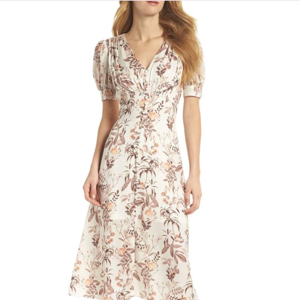 Gal Meets Glam Collection Botanical Garden Print Midi Dress 2